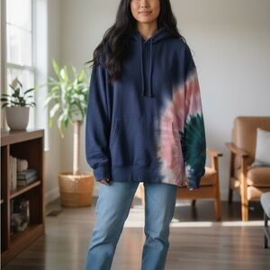 Wildfox Blue and Tie-Dye Hoodie